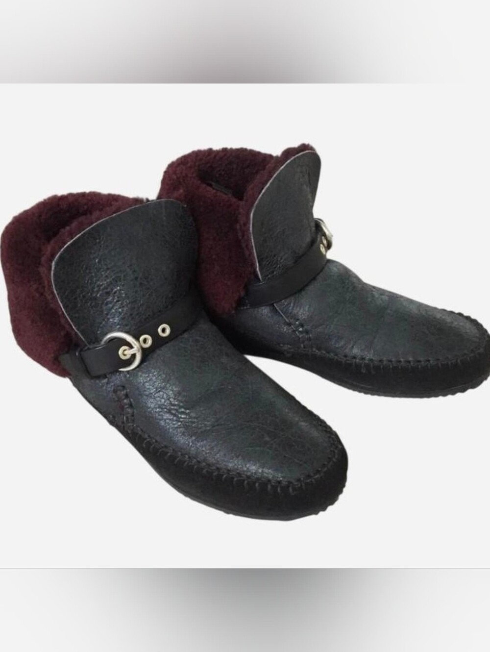 Women's Rag & Bone Gigi Hidden Wedge Shearling Handmade Moccasins Size 7.5